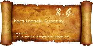 Martincsek Gusztáv névjegykártya
