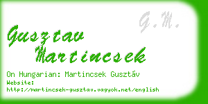 gusztav martincsek business card