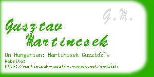 gusztav martincsek business card